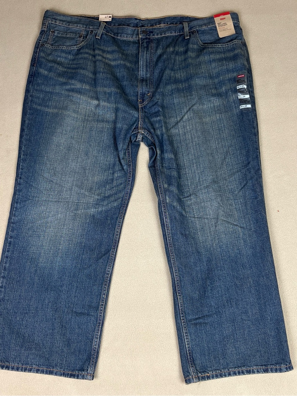 Levi's Relaxed Straight Fit Denim Blue Jeans. Cotton. Men's Sz 50x29 Big & Tall